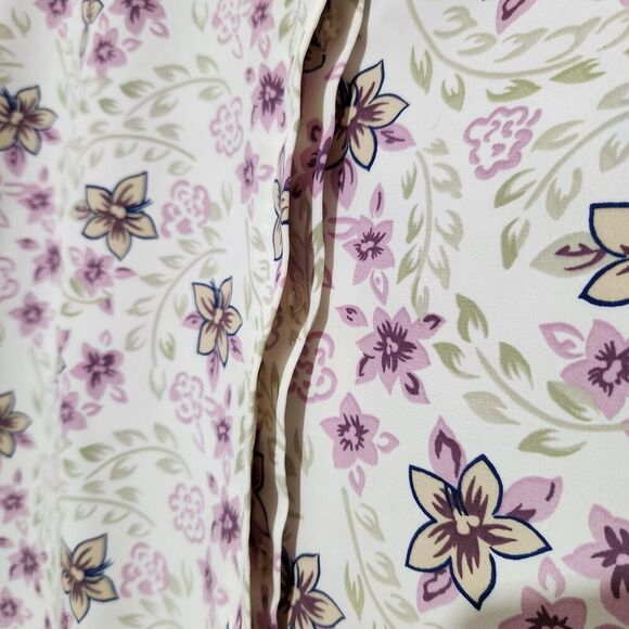 Classic Collection Shirt For Women 1X White Floral Hidden Buttons Lightweight - Picture 7 of 12